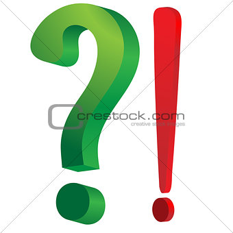 Green question mark and red exclamation mark 