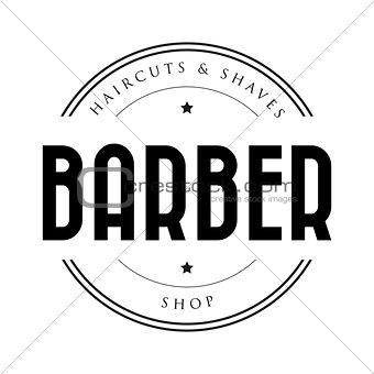 Barber shop vintage stamp logo