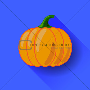 Orange Pumpkin Icon Isolated