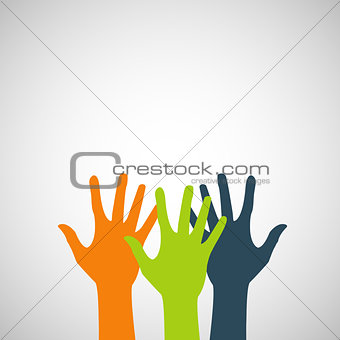 Vector flat hands icon color abstraction eps