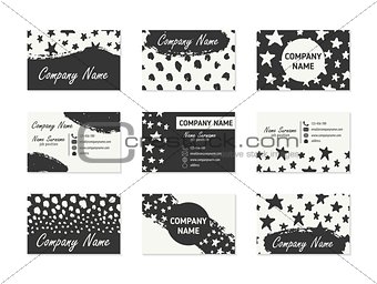 Set of Business Cards with hand drawn elements