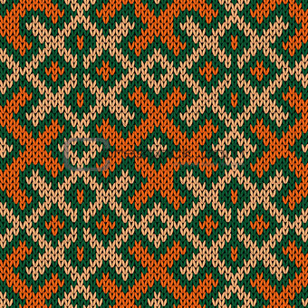 Seamless knitted ornate pattern
