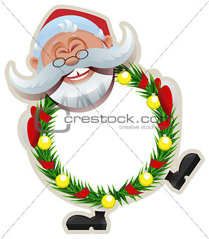Santa Claus Christmas wreath of fir branches