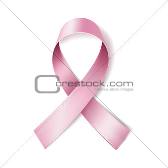 Realistic pink ribbon