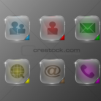 The vector set of transparent icons with different character