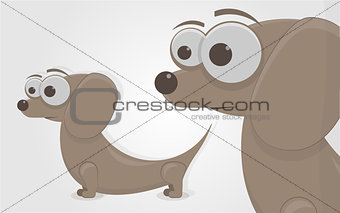 The funny little dog. Cartoon character. Isolated on white background.