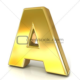 Golden font collection letter - A. 3D