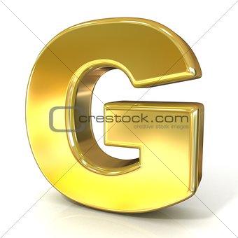 Golden font collection letter - G. 3D