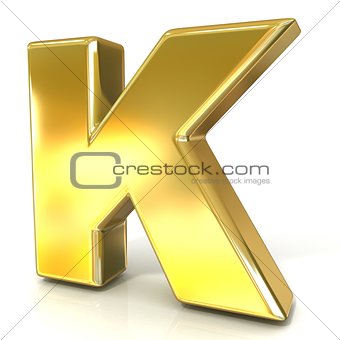 Golden font collection letter - K. 3D