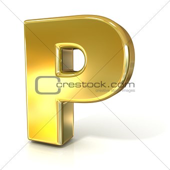 Golden font collection letter - P. 3D