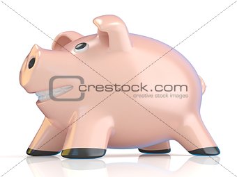 Piggy bank concept, Ceramic pig. 3D