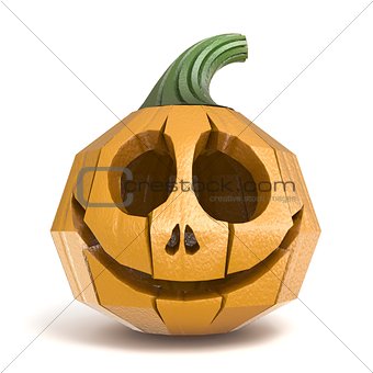 Halloween pumpkin Jack O Lantern polygonal design 3D
