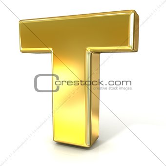 Golden font collection letter - T. 3D