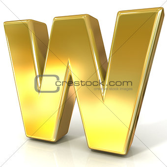 Golden font collection letter - W. 3D