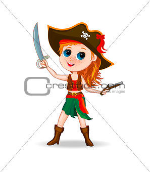 Cute girl pirate