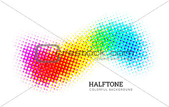 Abstract colorful halftone vector background
