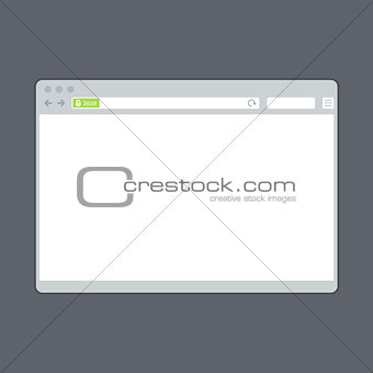 Blank browser window template with ssl green bar