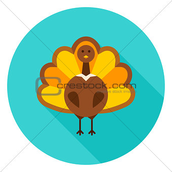 Thanksgiving Turkey Circle Icon