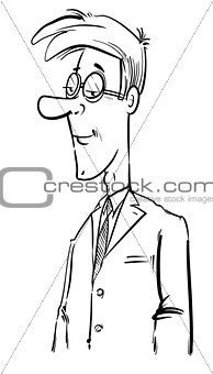 black and white young businessman drawing