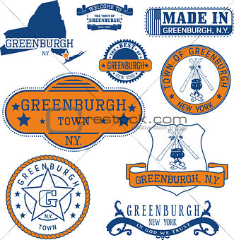 Set of generic stamps and signs of Greenburgh, NY