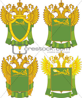 Set of generic Russian Customs emblem templates