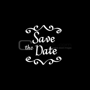 Save the date vector calligraphy digital drawn imitation