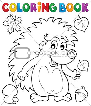 Coloring book hedgehog theme 1