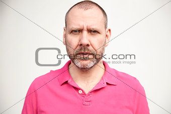 Man in pink t-shirt