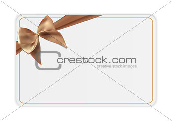 Blank Gift Card Template with Bow and Ribbon. Vector Illustration for Your Business