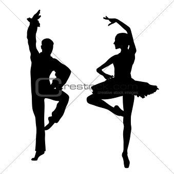 Couple ballet dancers