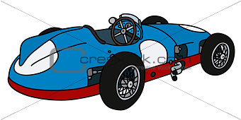 Classic blue racing car