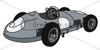 Classic silver racing car