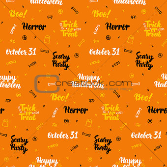 Orange Halloween Seamless Pattern