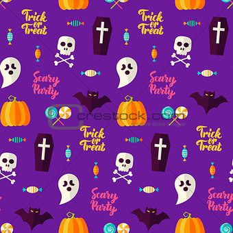Scary Party Halloween Seamless Background