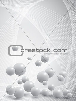 Gray balls on abstract background.