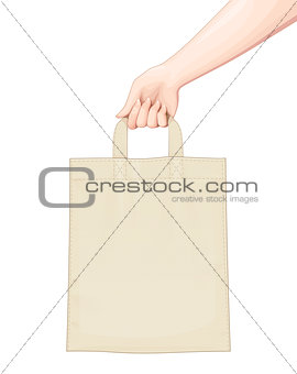 Hand hold Shopping bag. Set of accessoryes for foodstuff.