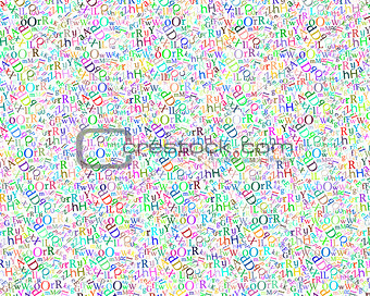 pattern of different colored letters