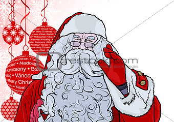 Santa Claus and Background with Baubles