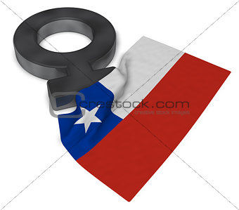 female symbol and flag of chile - 3d rendering