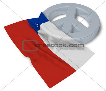 peace symbol and flag of chile - 3d rendering