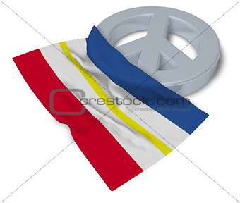 peace symbol and flag of mecklenburg-vorpommern - 3d rendering