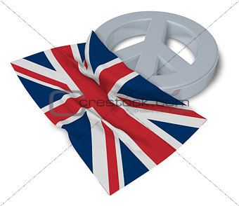 peace symbol and flag of the uk - 3d rendering