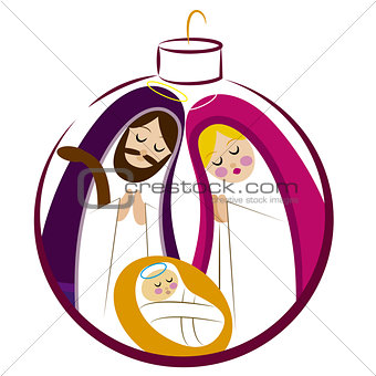 Baby Jesus in a manger vector 12