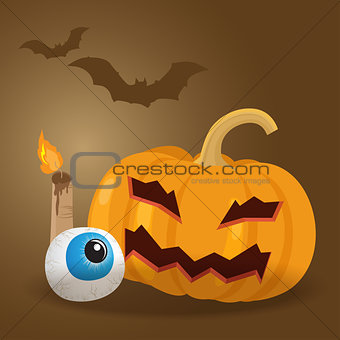 Happy halloween  vector illustration.