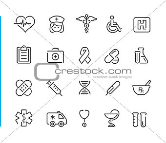 Medical Icon Set // Blue Line Series