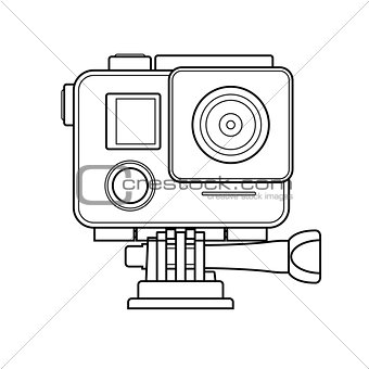 Simple action camera icon in outline style