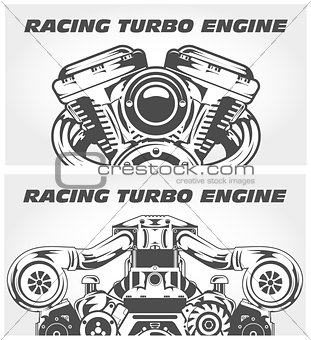 Turbocharging racing engine and motorcycle power motor 