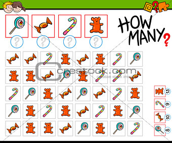 how many sweets counting cartoon game