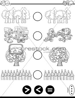 greater less or equal coloring book