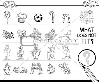 not fitting picture game coloring page
